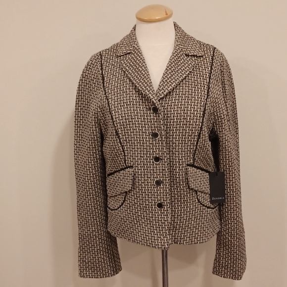 Zenobia Textured Woven Wool Blend Blazer NEW- Sz. 10 - Picture 13 of 13
